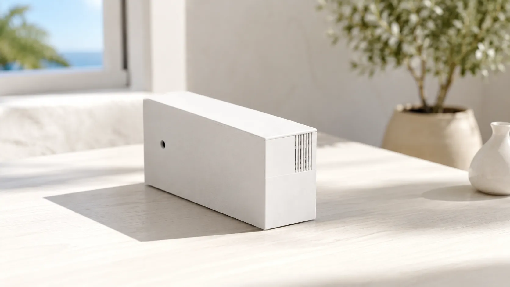 Photo of AwayNode plugged into a wall